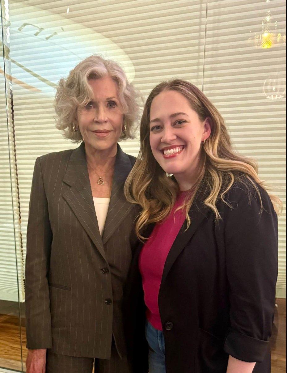 Christina Hines standing beside Jane Fonda, photo posted by the Hines campaign.